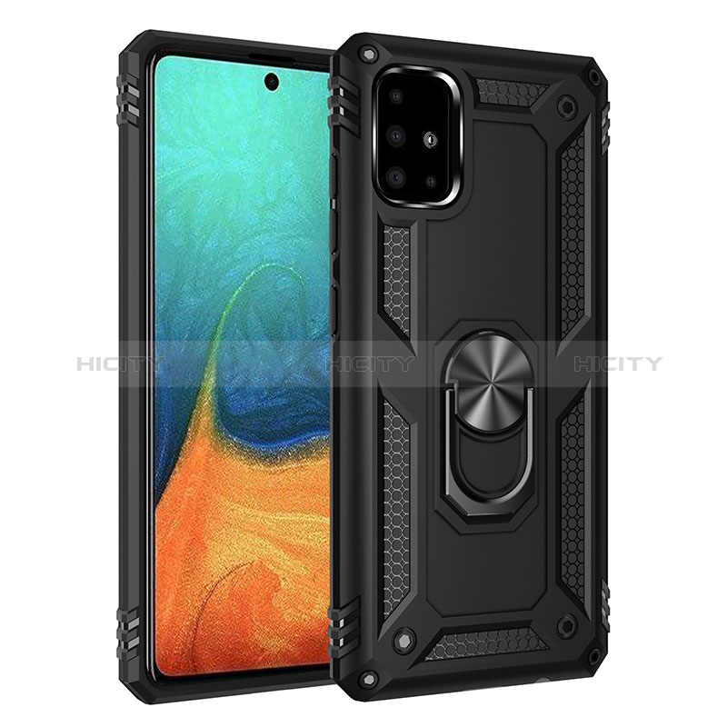 Custodia Silicone e Plastica Opaca Cover con Magnetico Anello Supporto MQ3 per Samsung Galaxy A71 5G