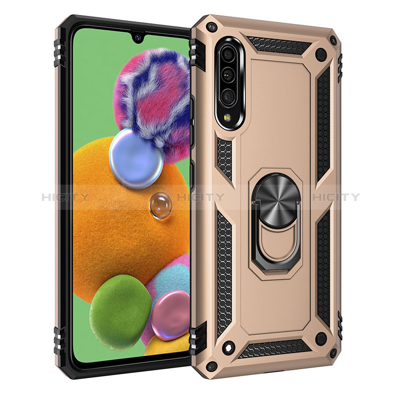 Custodia Silicone e Plastica Opaca Cover con Magnetico Anello Supporto MQ3 per Samsung Galaxy A90 5G