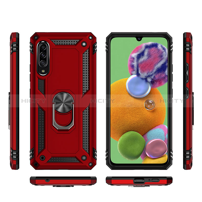 Custodia Silicone e Plastica Opaca Cover con Magnetico Anello Supporto MQ3 per Samsung Galaxy A90 5G