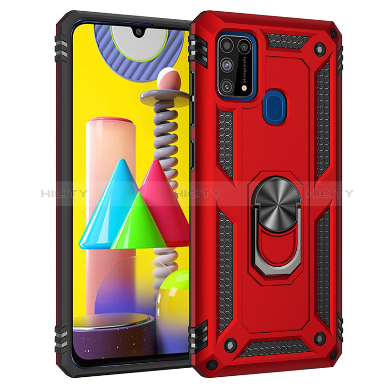 Custodia Silicone e Plastica Opaca Cover con Magnetico Anello Supporto MQ3 per Samsung Galaxy M31