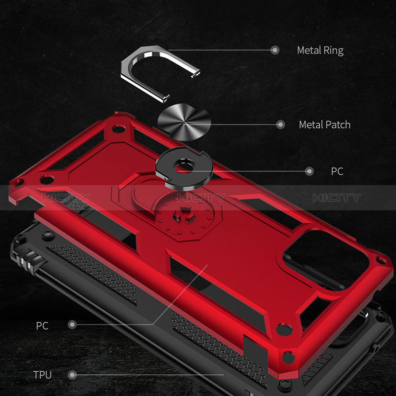 Custodia Silicone e Plastica Opaca Cover con Magnetico Anello Supporto MQ3 per Samsung Galaxy Note 10 Lite