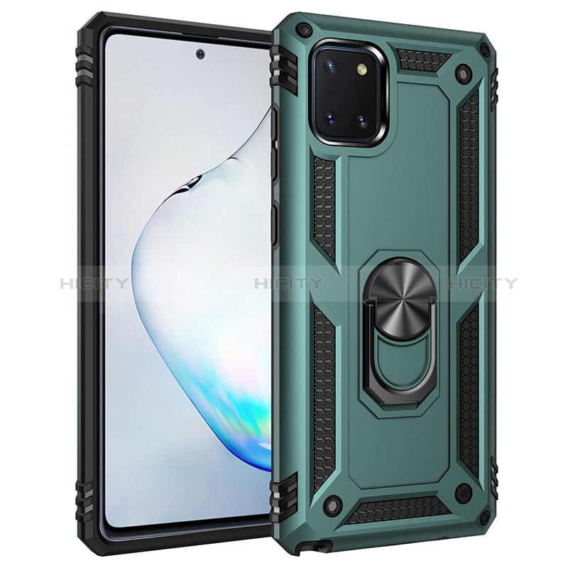 Custodia Silicone e Plastica Opaca Cover con Magnetico Anello Supporto MQ3 per Samsung Galaxy Note 10 Lite