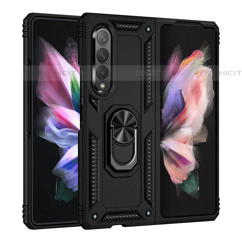 Custodia Silicone e Plastica Opaca Cover con Magnetico Anello Supporto MQ3 per Samsung Galaxy Z Fold4 5G