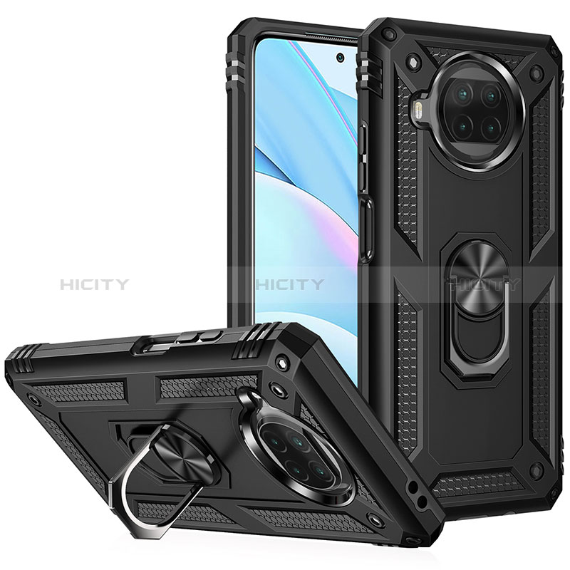 Custodia Silicone e Plastica Opaca Cover con Magnetico Anello Supporto MQ3 per Xiaomi Mi 10i 5G Nero