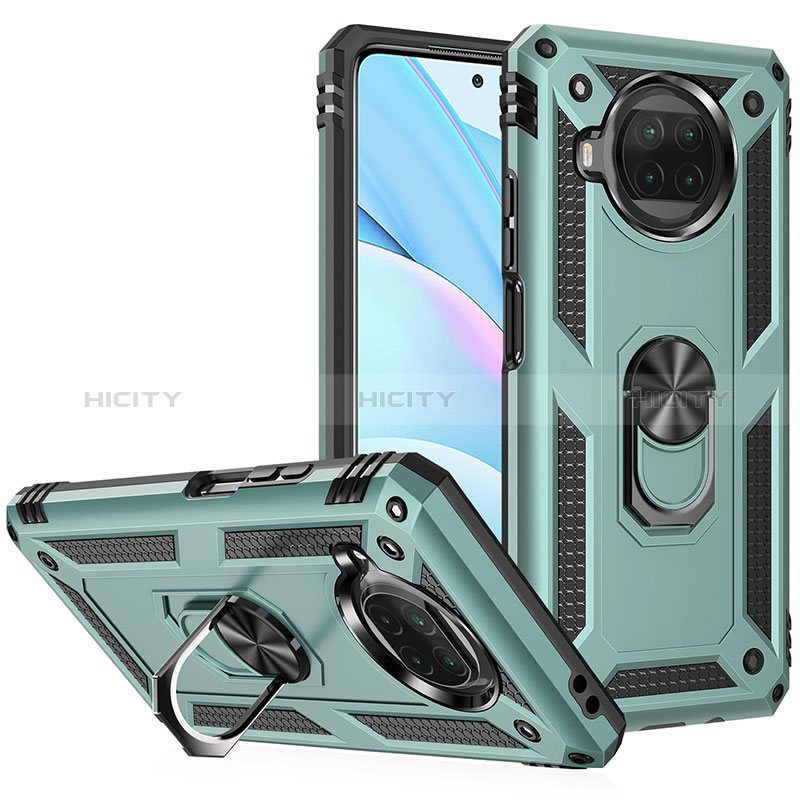 Custodia Silicone e Plastica Opaca Cover con Magnetico Anello Supporto MQ3 per Xiaomi Mi 10i 5G Verde