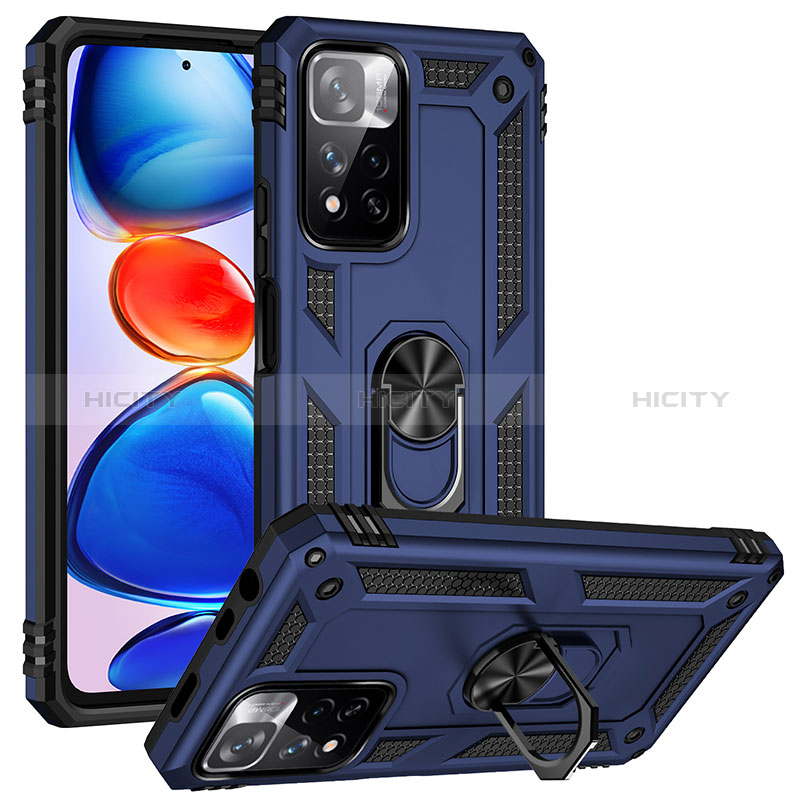 Custodia Silicone e Plastica Opaca Cover con Magnetico Anello Supporto MQ3 per Xiaomi Mi 11i 5G (2022)