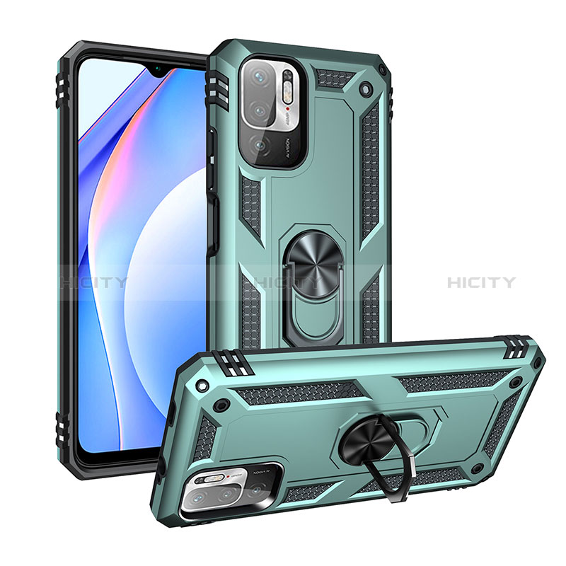 Custodia Silicone e Plastica Opaca Cover con Magnetico Anello Supporto MQ3 per Xiaomi POCO M3 Pro 5G