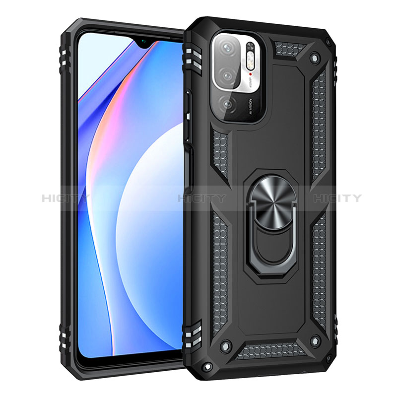 Custodia Silicone e Plastica Opaca Cover con Magnetico Anello Supporto MQ3 per Xiaomi POCO M3 Pro 5G