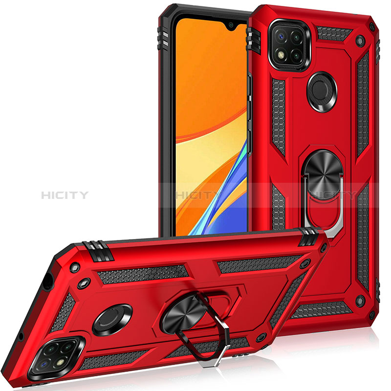 Custodia Silicone e Plastica Opaca Cover con Magnetico Anello Supporto MQ3 per Xiaomi Redmi 9 Activ