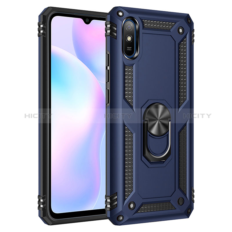 Custodia Silicone e Plastica Opaca Cover con Magnetico Anello Supporto MQ3 per Xiaomi Redmi 9A