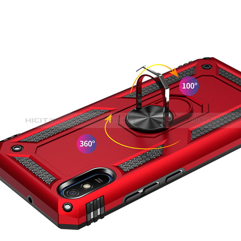 Custodia Silicone e Plastica Opaca Cover con Magnetico Anello Supporto MQ3 per Xiaomi Redmi 9i