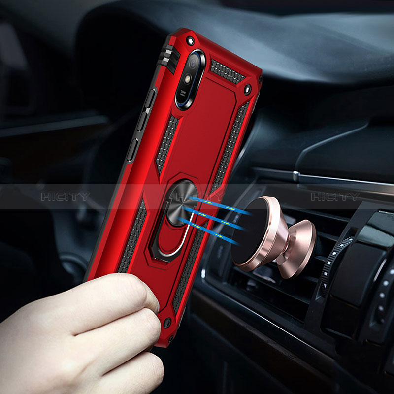 Custodia Silicone e Plastica Opaca Cover con Magnetico Anello Supporto MQ3 per Xiaomi Redmi 9i