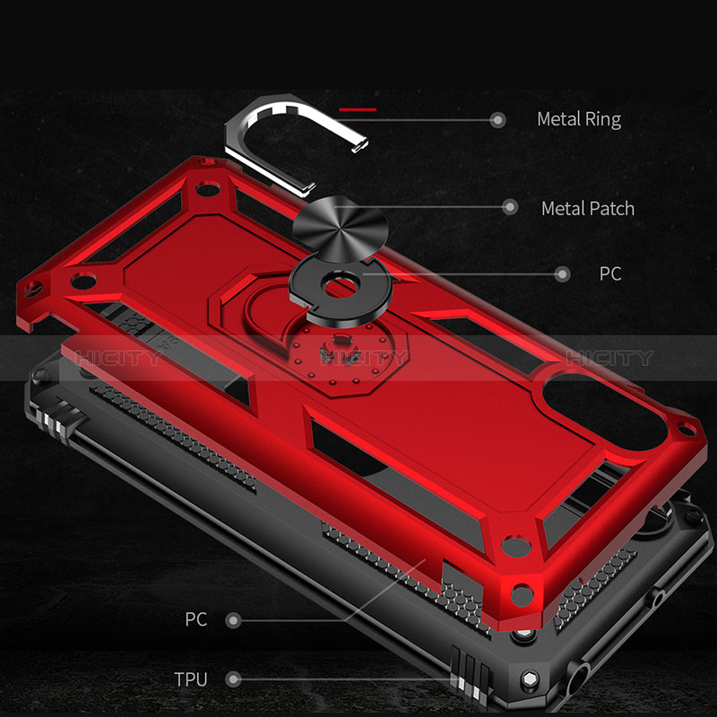 Custodia Silicone e Plastica Opaca Cover con Magnetico Anello Supporto MQ3 per Xiaomi Redmi 9i