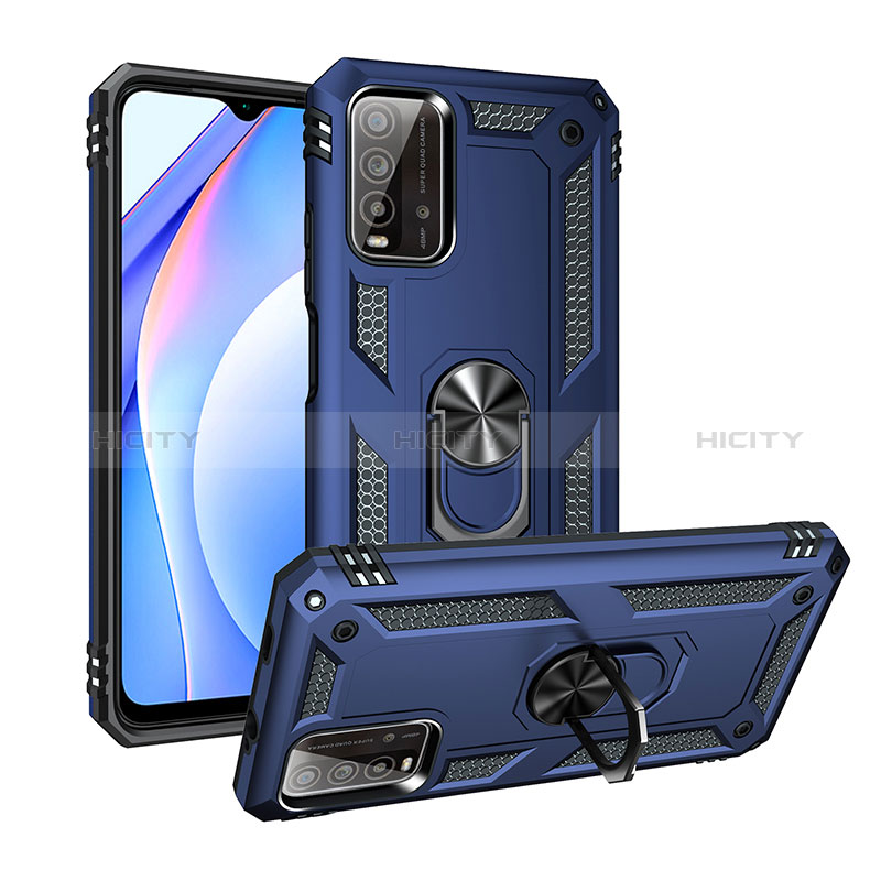 Custodia Silicone e Plastica Opaca Cover con Magnetico Anello Supporto MQ3 per Xiaomi Redmi 9T 4G