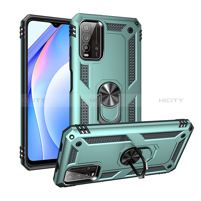 Custodia Silicone e Plastica Opaca Cover con Magnetico Anello Supporto MQ3 per Xiaomi Redmi 9T 4G