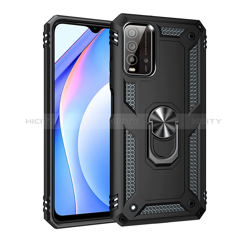 Custodia Silicone e Plastica Opaca Cover con Magnetico Anello Supporto MQ3 per Xiaomi Redmi 9T 4G