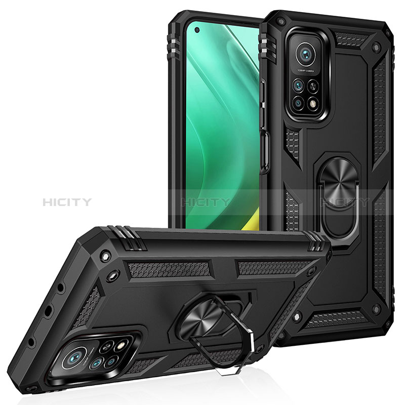 Custodia Silicone e Plastica Opaca Cover con Magnetico Anello Supporto MQ3 per Xiaomi Redmi K30S 5G Nero