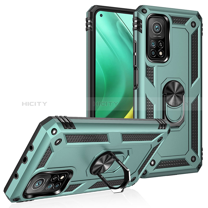 Custodia Silicone e Plastica Opaca Cover con Magnetico Anello Supporto MQ3 per Xiaomi Redmi K30S 5G Verde