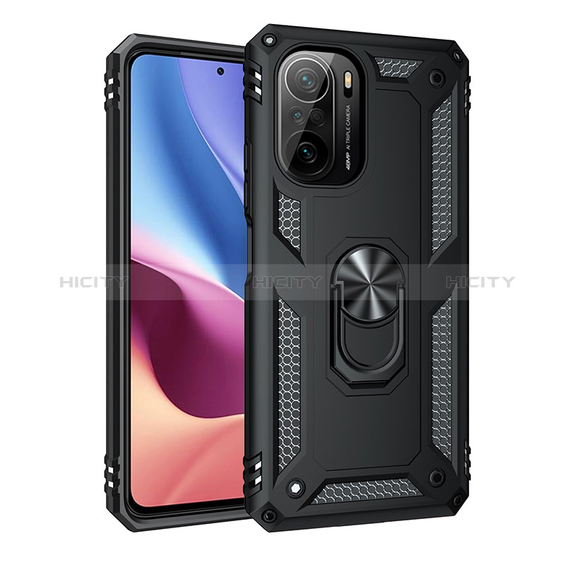 Custodia Silicone e Plastica Opaca Cover con Magnetico Anello Supporto MQ3 per Xiaomi Redmi K40 Pro+ Plus 5G