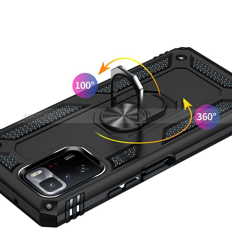 Custodia Silicone e Plastica Opaca Cover con Magnetico Anello Supporto MQ3 per Xiaomi Redmi Note 10 Pro 5G