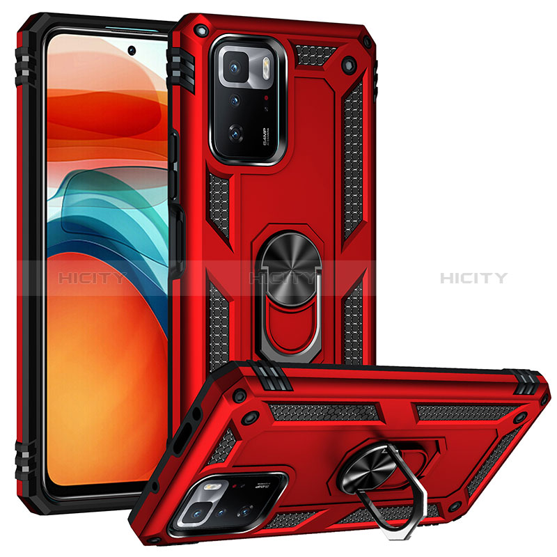 Custodia Silicone e Plastica Opaca Cover con Magnetico Anello Supporto MQ3 per Xiaomi Redmi Note 10 Pro 5G