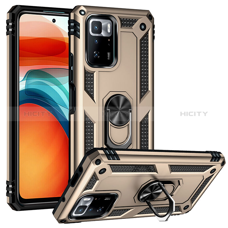 Custodia Silicone e Plastica Opaca Cover con Magnetico Anello Supporto MQ3 per Xiaomi Redmi Note 10 Pro 5G