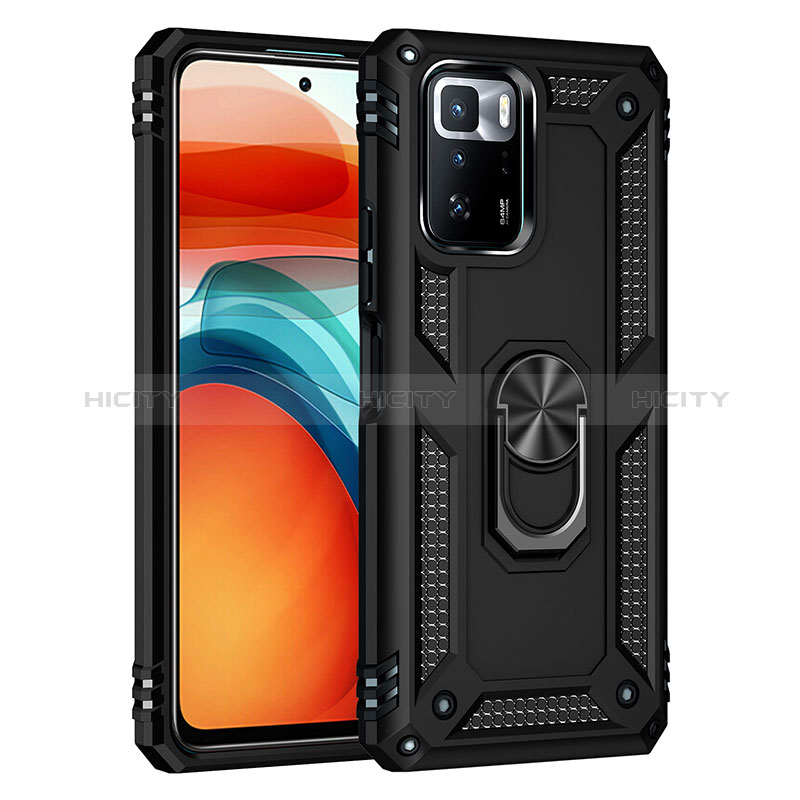 Custodia Silicone e Plastica Opaca Cover con Magnetico Anello Supporto MQ3 per Xiaomi Redmi Note 10 Pro 5G