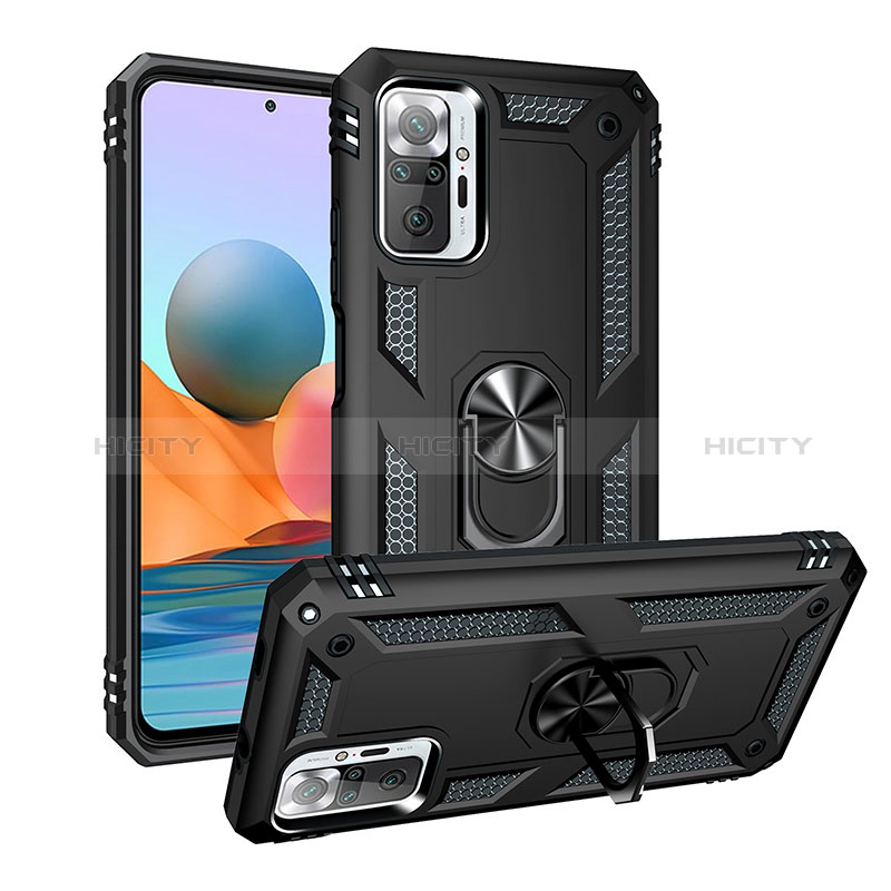 Custodia Silicone e Plastica Opaca Cover con Magnetico Anello Supporto MQ3 per Xiaomi Redmi Note 10 Pro Max