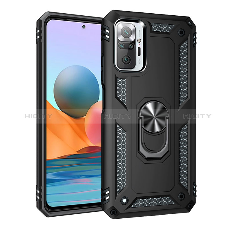 Custodia Silicone e Plastica Opaca Cover con Magnetico Anello Supporto MQ3 per Xiaomi Redmi Note 10 Pro Max