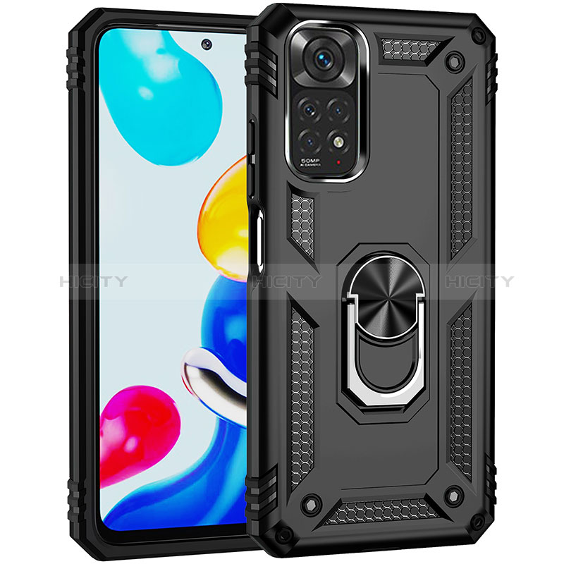 Custodia Silicone e Plastica Opaca Cover con Magnetico Anello Supporto MQ3 per Xiaomi Redmi Note 11S 4G