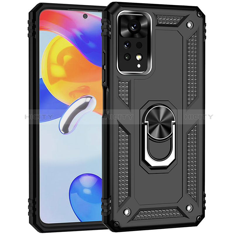 Custodia Silicone e Plastica Opaca Cover con Magnetico Anello Supporto MQ3 per Xiaomi Redmi Note 12 Pro 4G