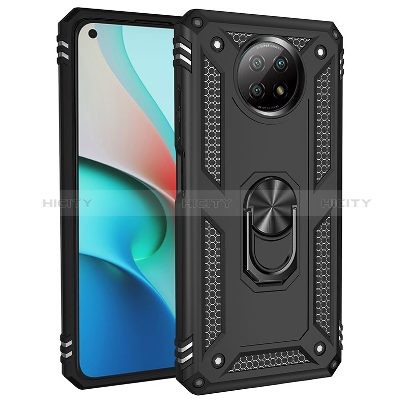 Custodia Silicone e Plastica Opaca Cover con Magnetico Anello Supporto MQ3 per Xiaomi Redmi Note 9 5G