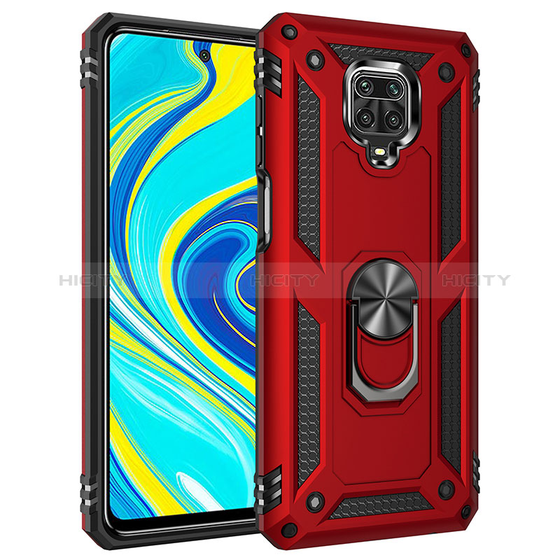 Custodia Silicone e Plastica Opaca Cover con Magnetico Anello Supporto MQ3 per Xiaomi Redmi Note 9 Pro Max