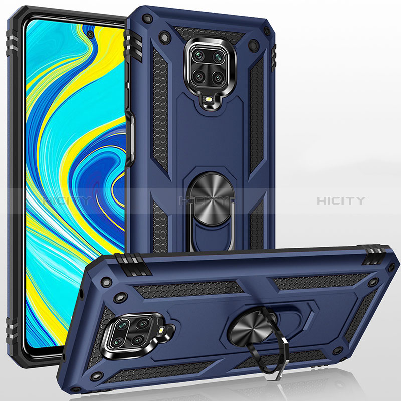 Custodia Silicone e Plastica Opaca Cover con Magnetico Anello Supporto MQ3 per Xiaomi Redmi Note 9 Pro Max