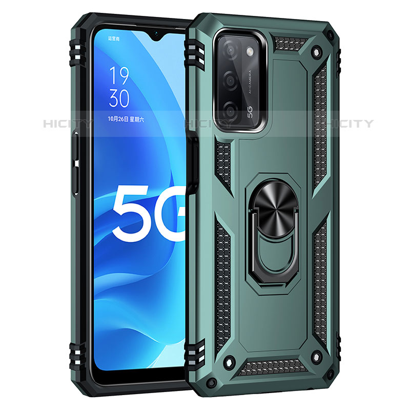 Custodia Silicone e Plastica Opaca Cover con Magnetico Anello Supporto MQ4 per Oppo A53s 5G