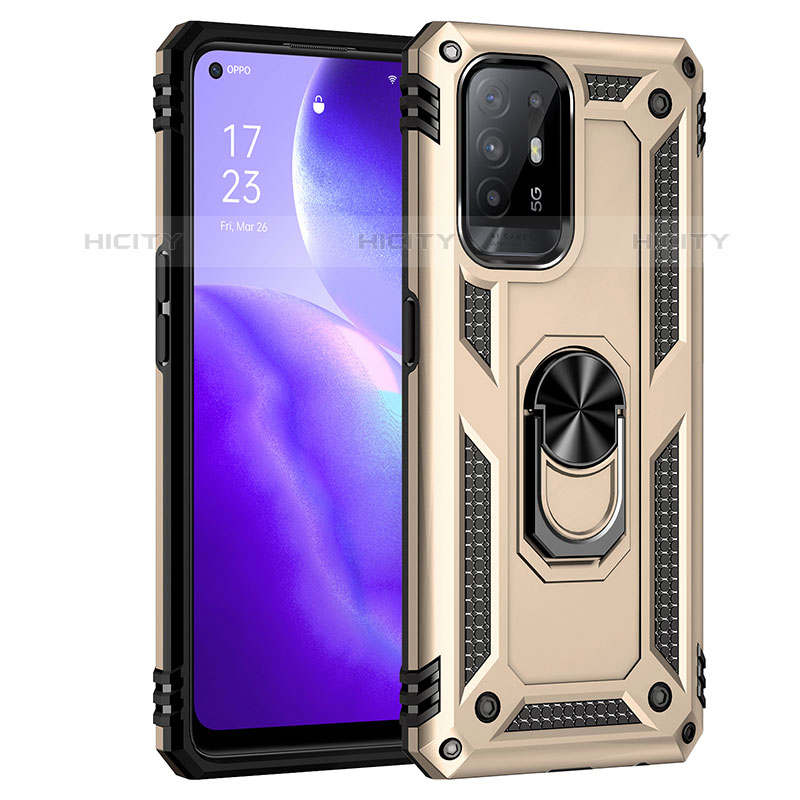 Custodia Silicone e Plastica Opaca Cover con Magnetico Anello Supporto MQ4 per Oppo Reno5 Z 5G