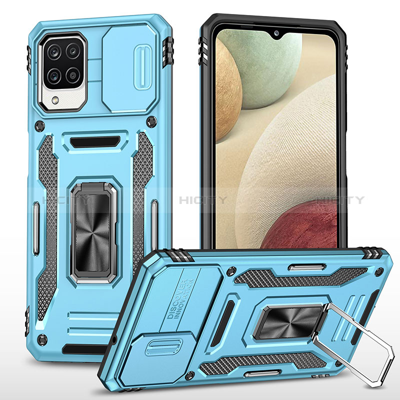 Custodia Silicone e Plastica Opaca Cover con Magnetico Anello Supporto MQ4 per Samsung Galaxy A12 5G