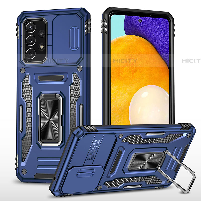 Custodia Silicone e Plastica Opaca Cover con Magnetico Anello Supporto MQ4 per Samsung Galaxy A52 5G