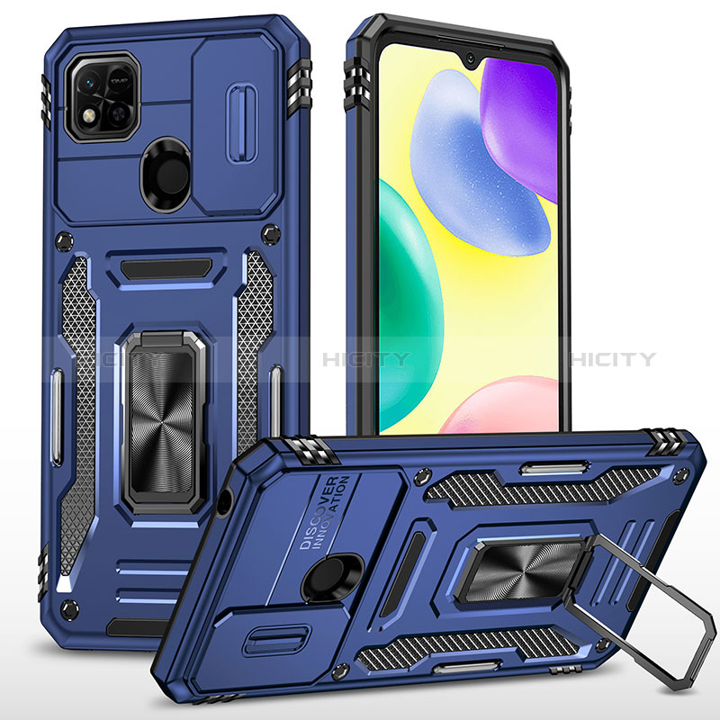 Custodia Silicone e Plastica Opaca Cover con Magnetico Anello Supporto MQ4 per Xiaomi POCO C3