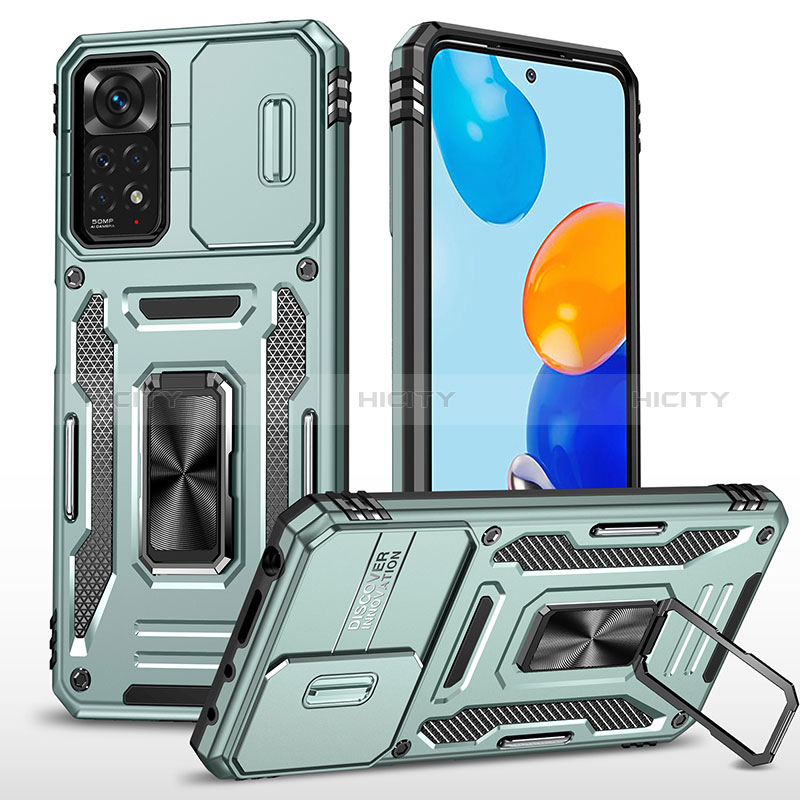 Custodia Silicone e Plastica Opaca Cover con Magnetico Anello Supporto MQ4 per Xiaomi Redmi Note 12 Pro 4G