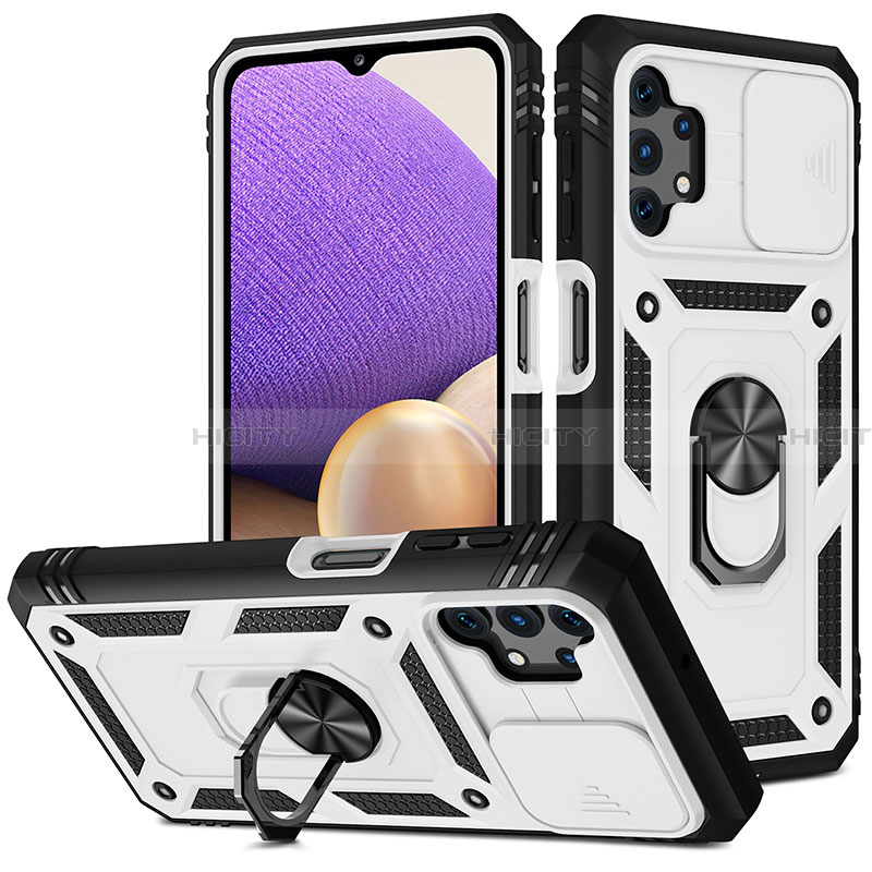 Custodia Silicone e Plastica Opaca Cover con Magnetico Anello Supporto MQ5 per Samsung Galaxy A32 4G