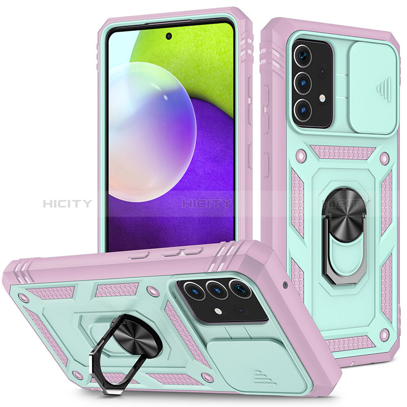 Custodia Silicone e Plastica Opaca Cover con Magnetico Anello Supporto MQ5 per Samsung Galaxy A52s 5G Multicolore