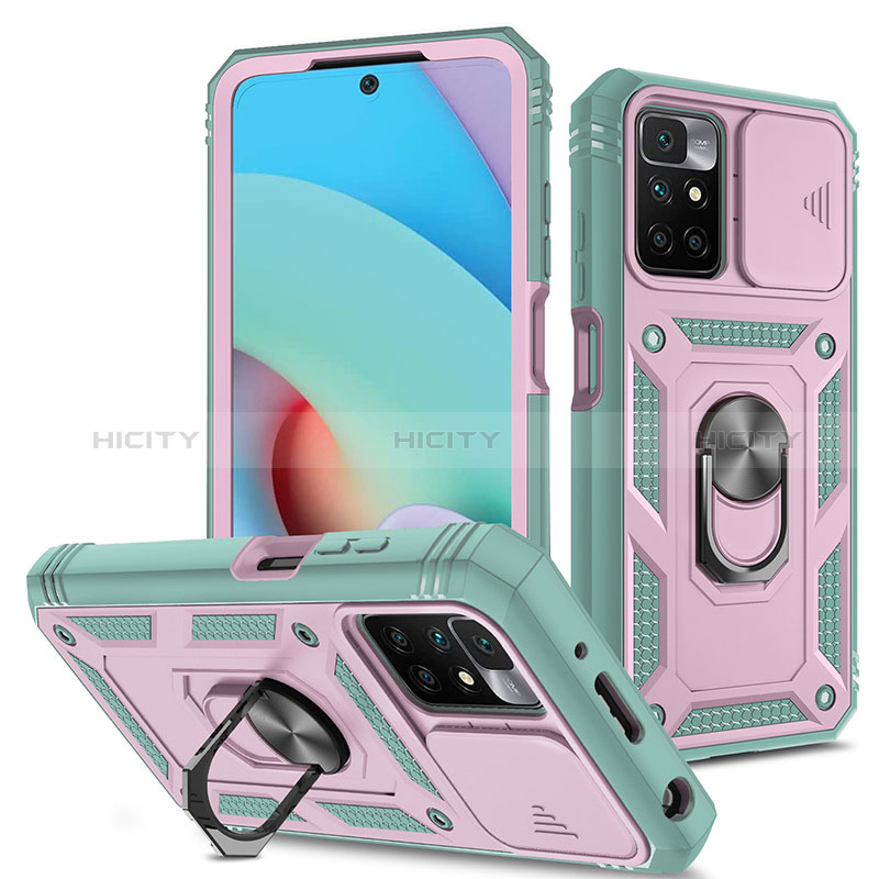 Custodia Silicone e Plastica Opaca Cover con Magnetico Anello Supporto MQ5 per Xiaomi Redmi Note 11 4G (2021)