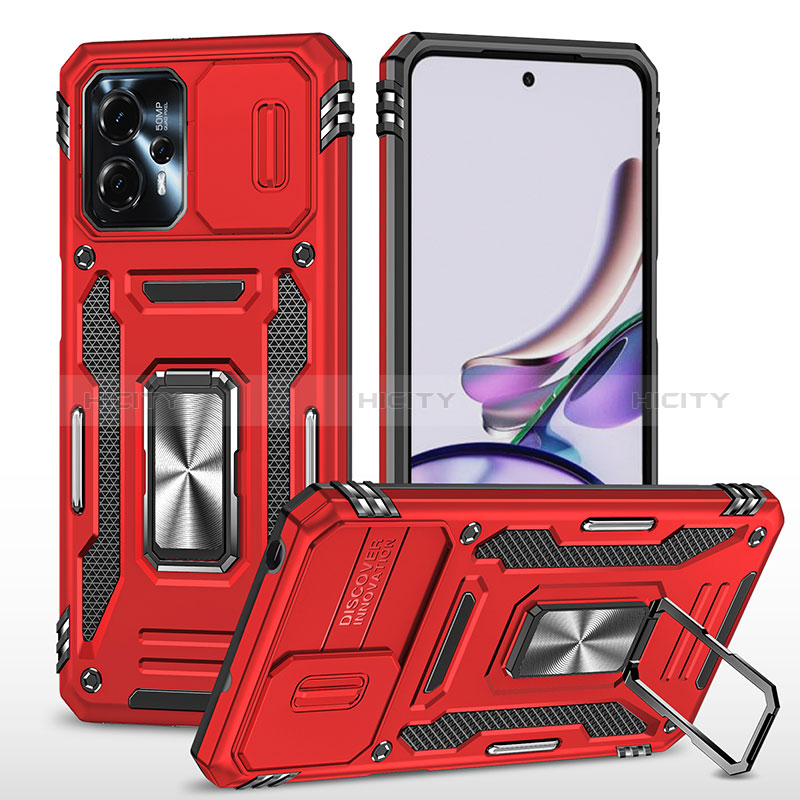 Custodia Silicone e Plastica Opaca Cover con Magnetico Anello Supporto MQ6 per Motorola Moto G23