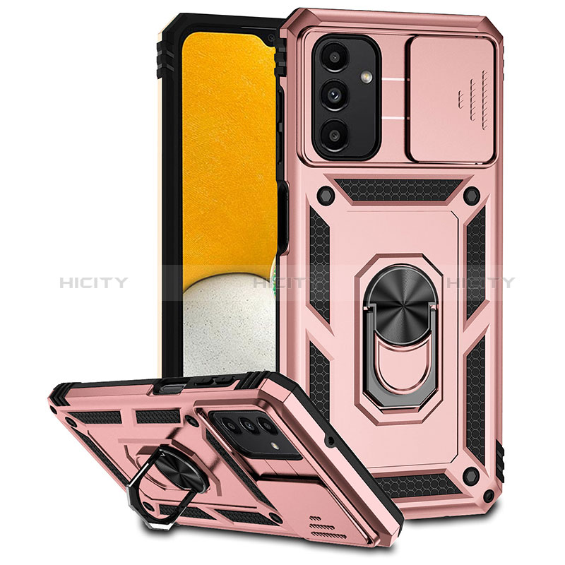 Custodia Silicone e Plastica Opaca Cover con Magnetico Anello Supporto MQ6 per Samsung Galaxy A04s