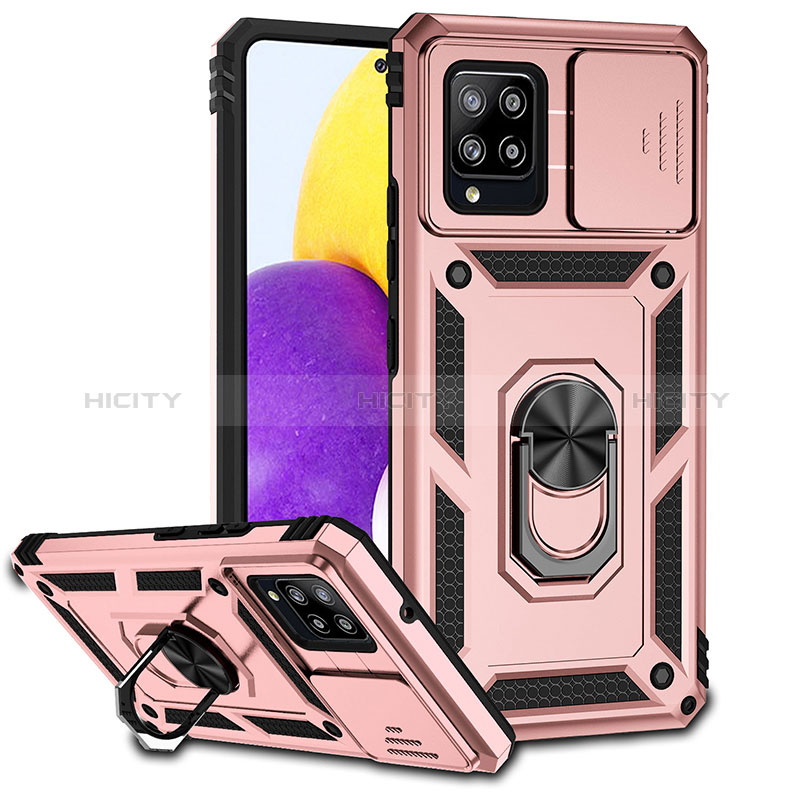 Custodia Silicone e Plastica Opaca Cover con Magnetico Anello Supporto MQ6 per Samsung Galaxy A42 5G