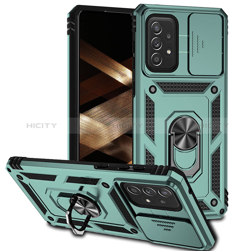 Custodia Silicone e Plastica Opaca Cover con Magnetico Anello Supporto MQ6 per Samsung Galaxy A73 5G