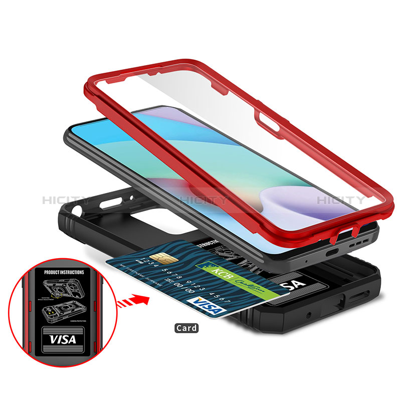 Custodia Silicone e Plastica Opaca Cover con Magnetico Anello Supporto MQ6 per Xiaomi Redmi 10 (2022)