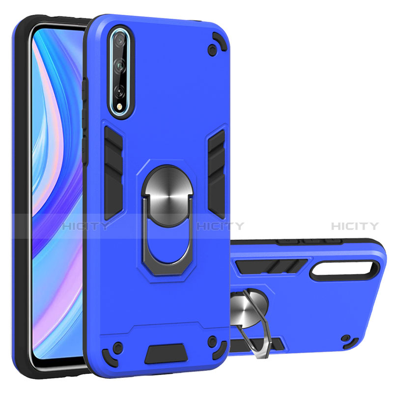 Custodia Silicone e Plastica Opaca Cover con Magnetico Anello Supporto per Huawei Enjoy 10S