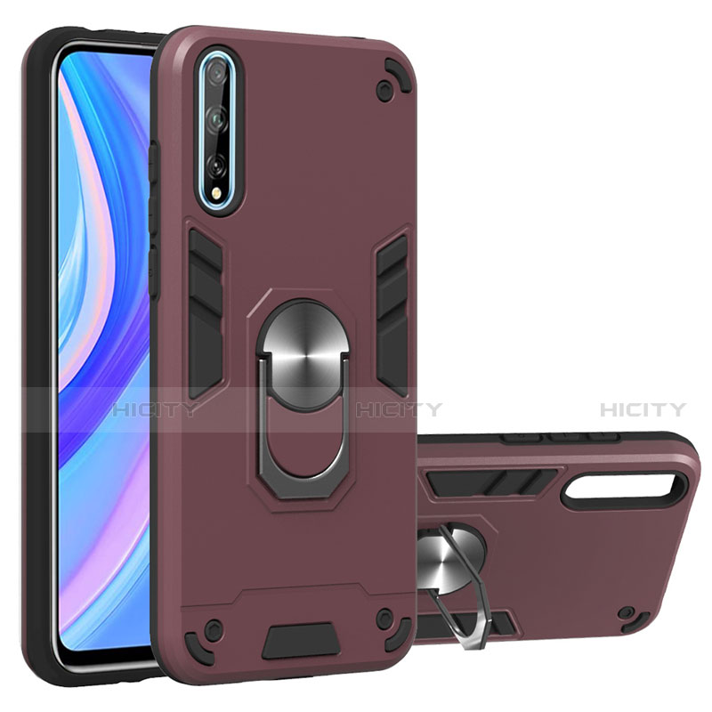 Custodia Silicone e Plastica Opaca Cover con Magnetico Anello Supporto per Huawei Enjoy 10S